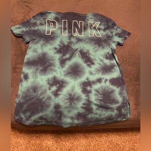 Victoria’s Secret pink logo tie dye tee